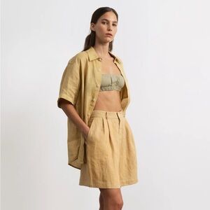 Ozma Pfeiffer Short, Laundered Linen, Hay